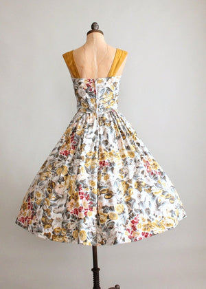 Vintage 1950s Provence Floral Cotton Sundress