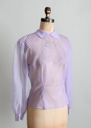 Vintage 1950s sheer nylon blouse