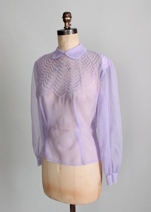 1950s sheer nylon blouse