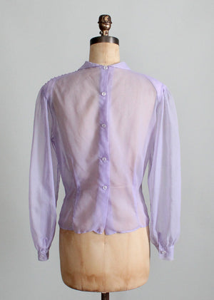 1940s purple nylon blouse