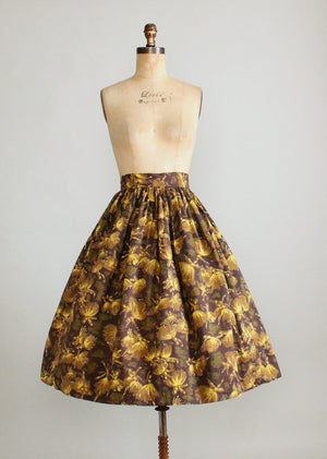 Vintage 1950s Tiny Dancers Novelty Print Full Skirt