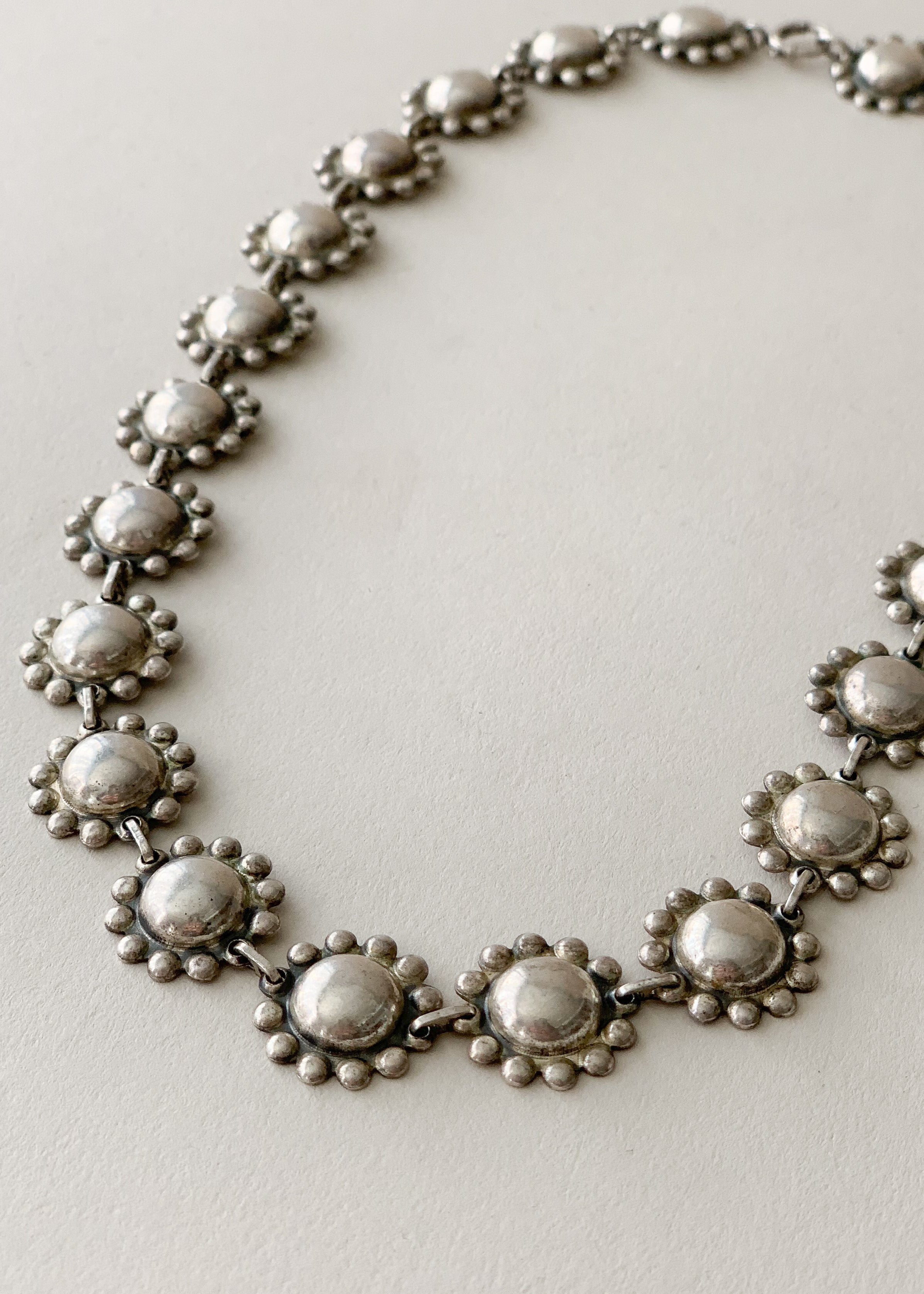 Vintage 1940s Sterling Silver Necklace and Bracelet Set