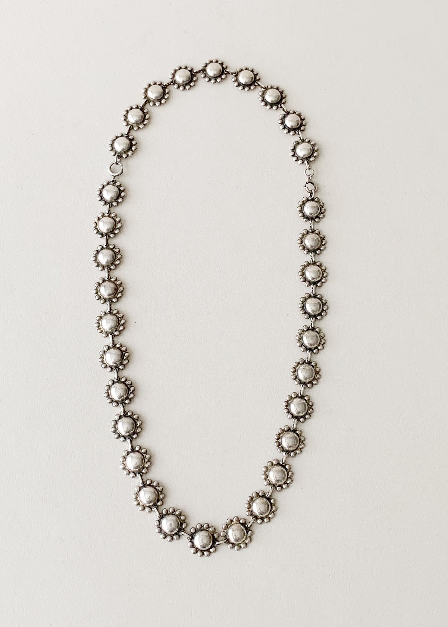 Vintage 1940s Sterling Silver Necklace and Bracelet Set