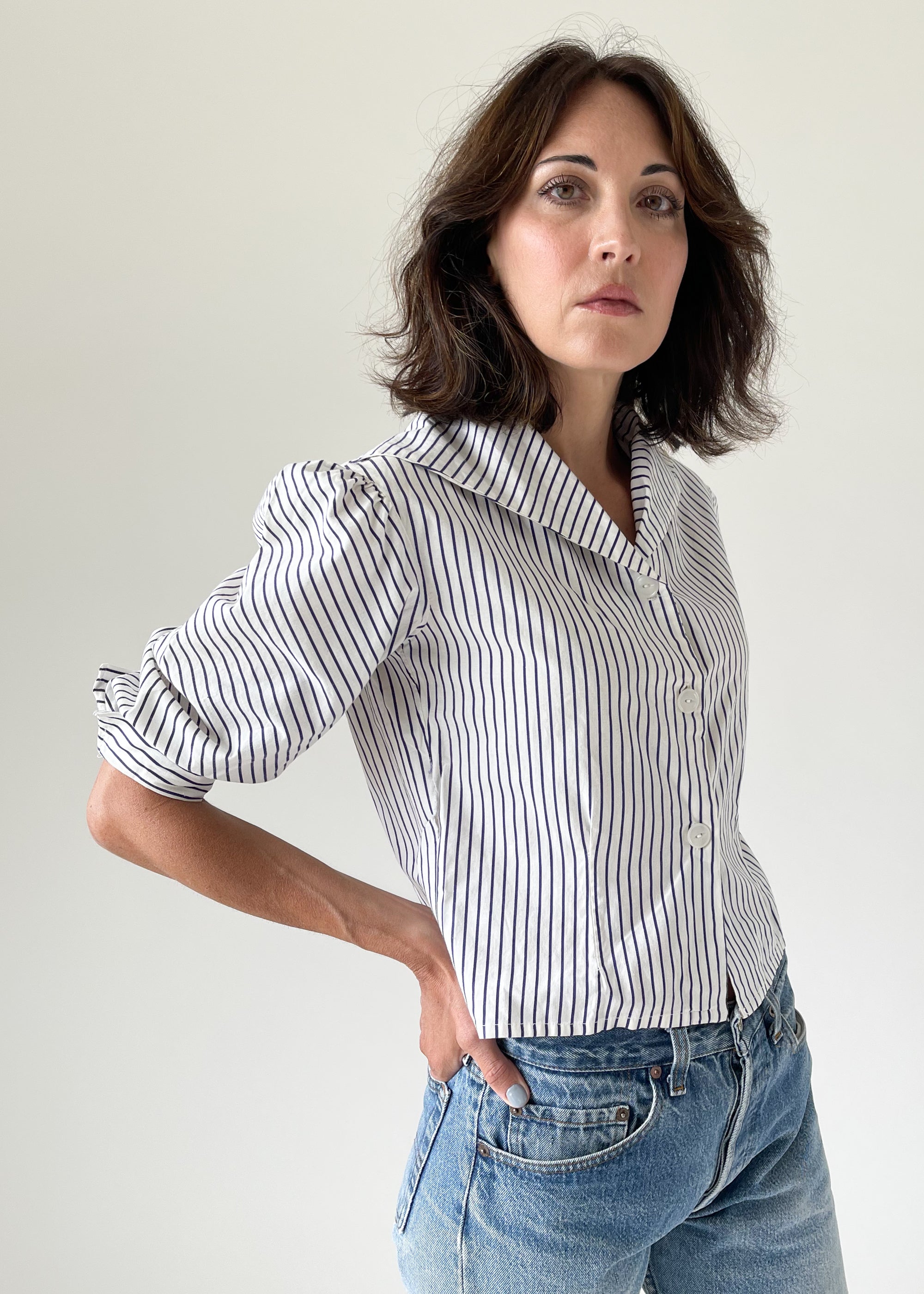 Vintage 1950s Striped Cotton Top