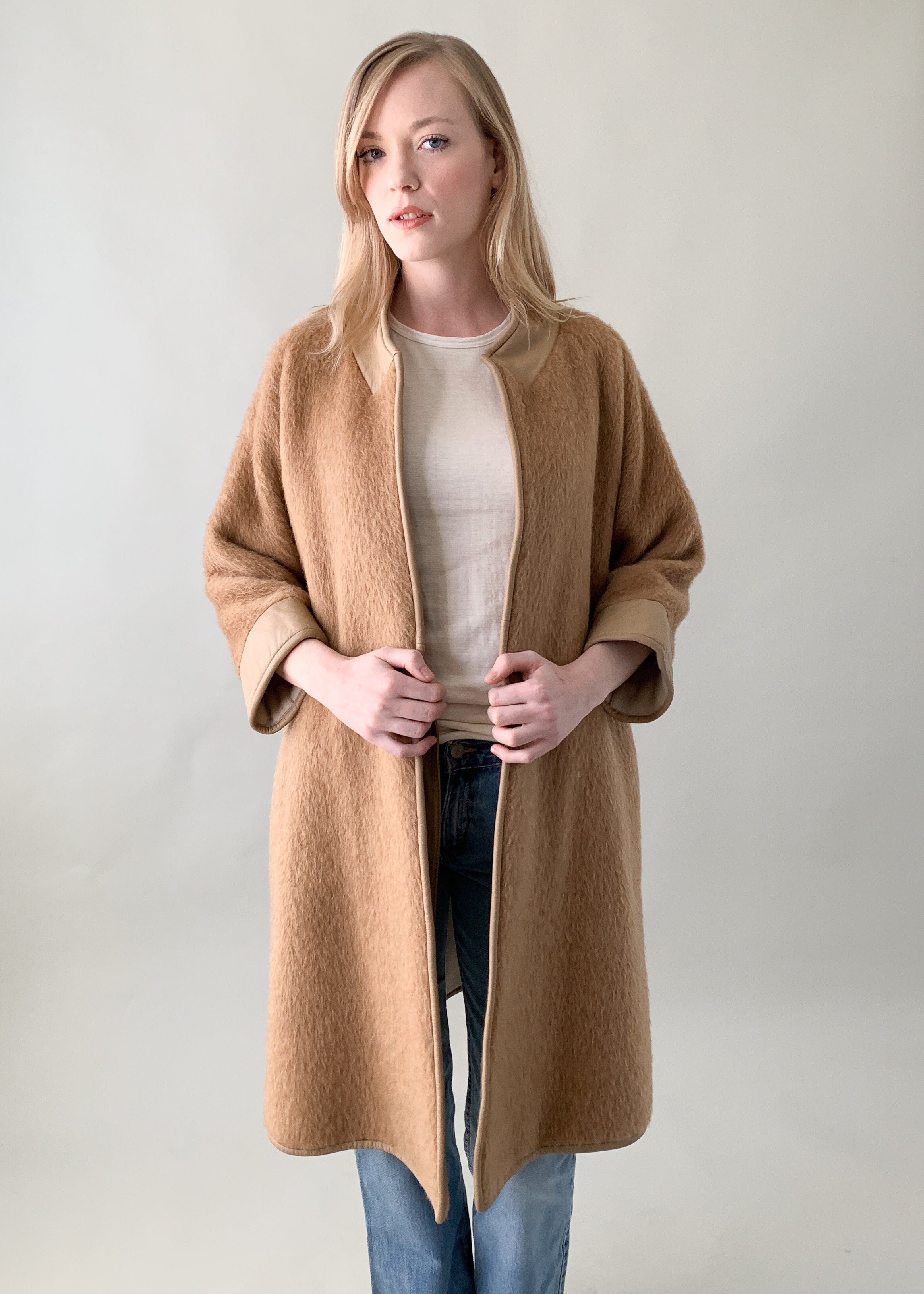 Vintage 1960s Bonnie Cashin Wool and Leather Coat