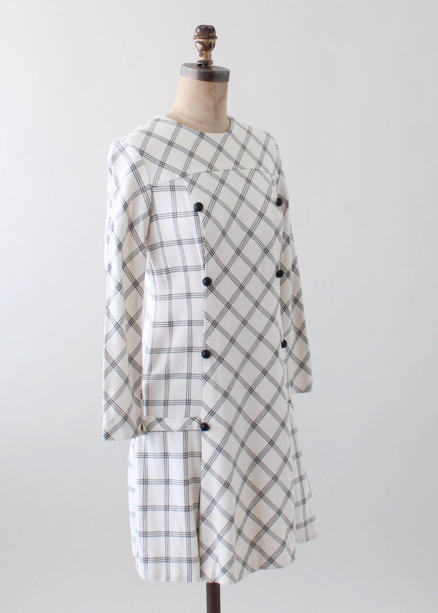 Vintage 1960s MOD Checked Day Dress