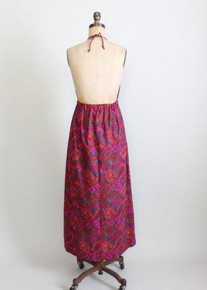 1960s MOD maxi halter dress