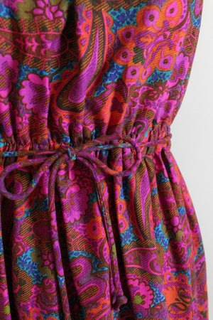 Vintage 1960s MOD Paisley Halter Maxi Dress