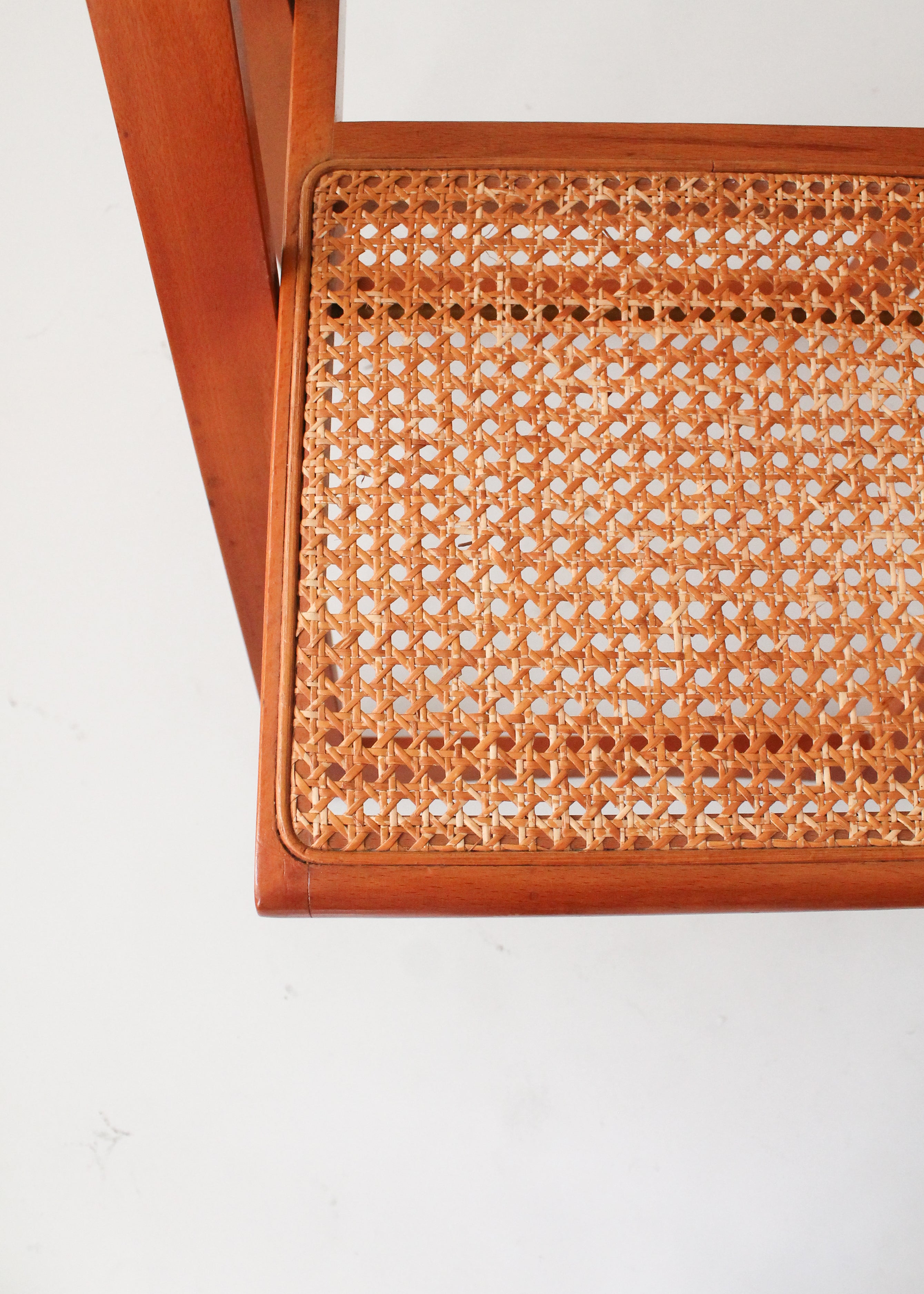 Vintage Mid-Century Wood and Cane Folding Chair