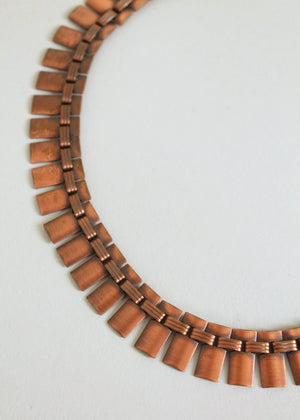 Vintage 1960s Modernist Copper Choker Necklace