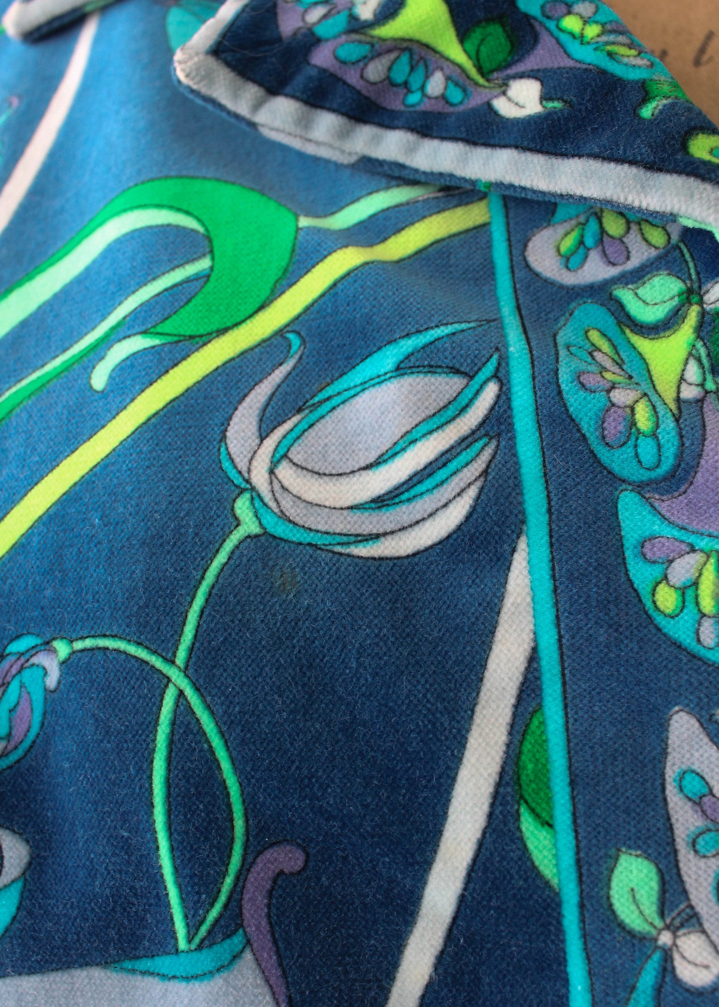 Vintage 1960s Pucci Floral Velvet Jacket and Skirt Set