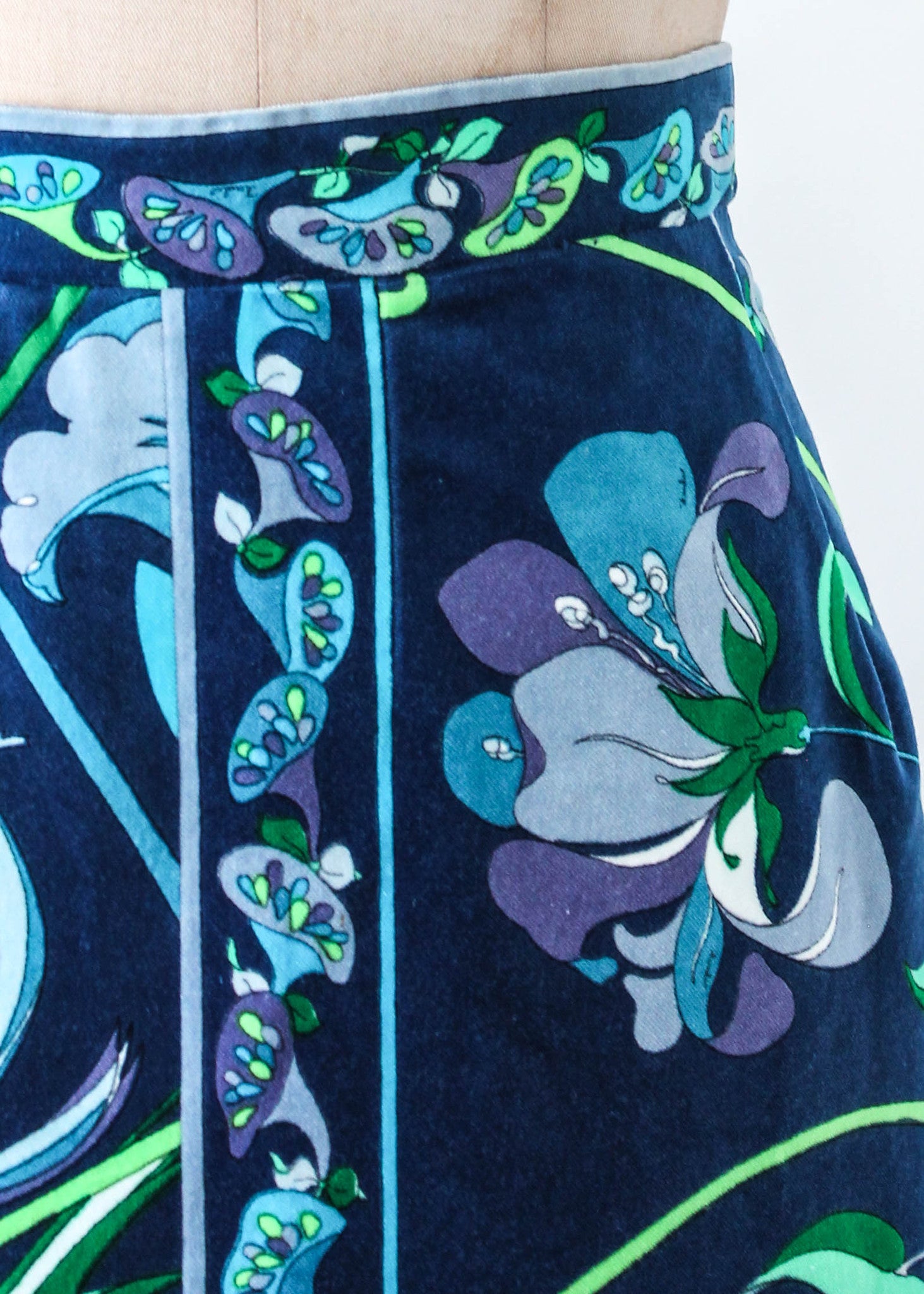 Vintage 1960s Pucci Floral Velvet Jacket and Skirt Set