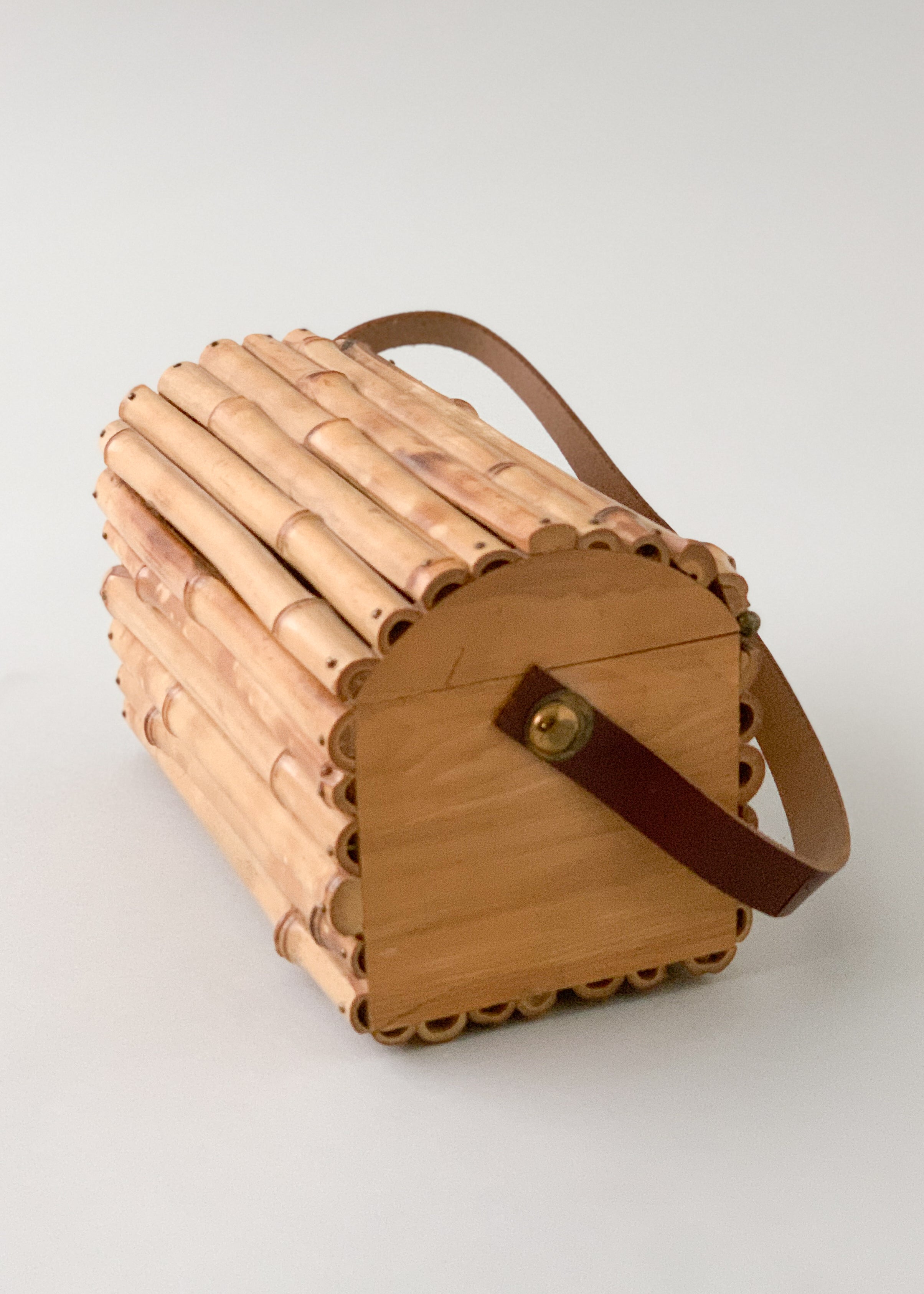 Vintage 1960s Bamboo Box Purse