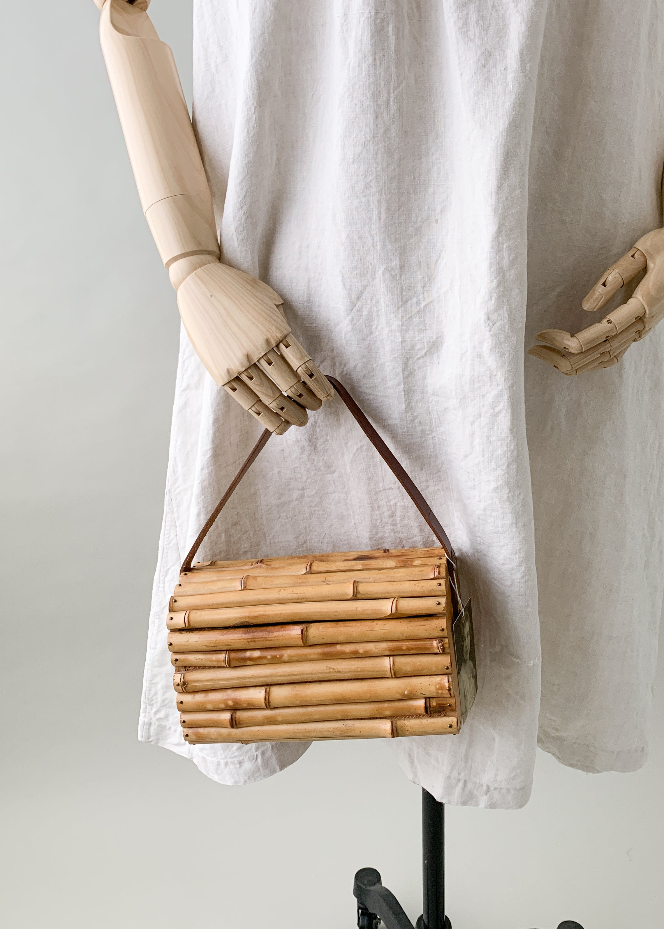 Vintage 1960s Bamboo Box Purse
