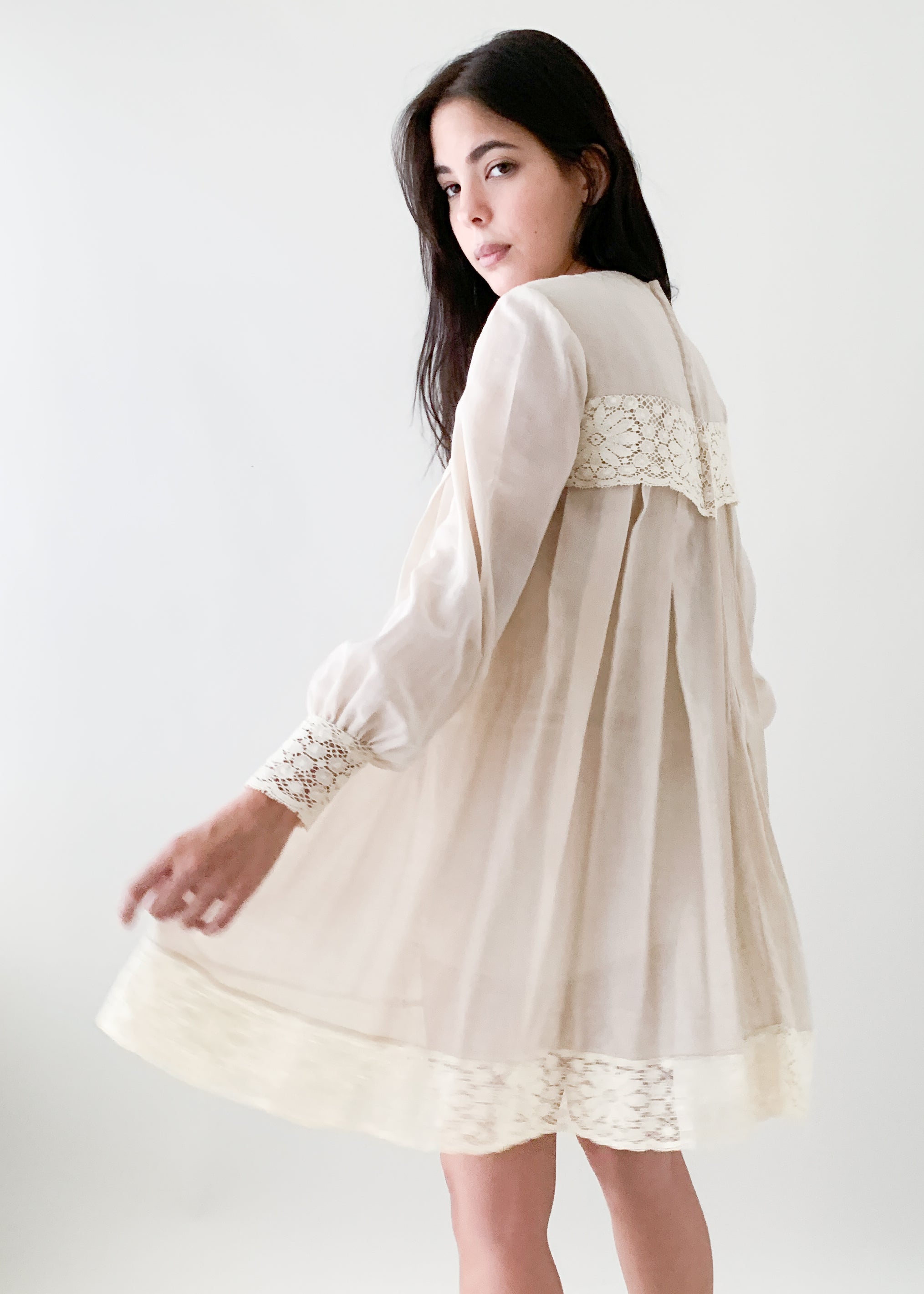 Vintage 1960s Pleated Mini Dress