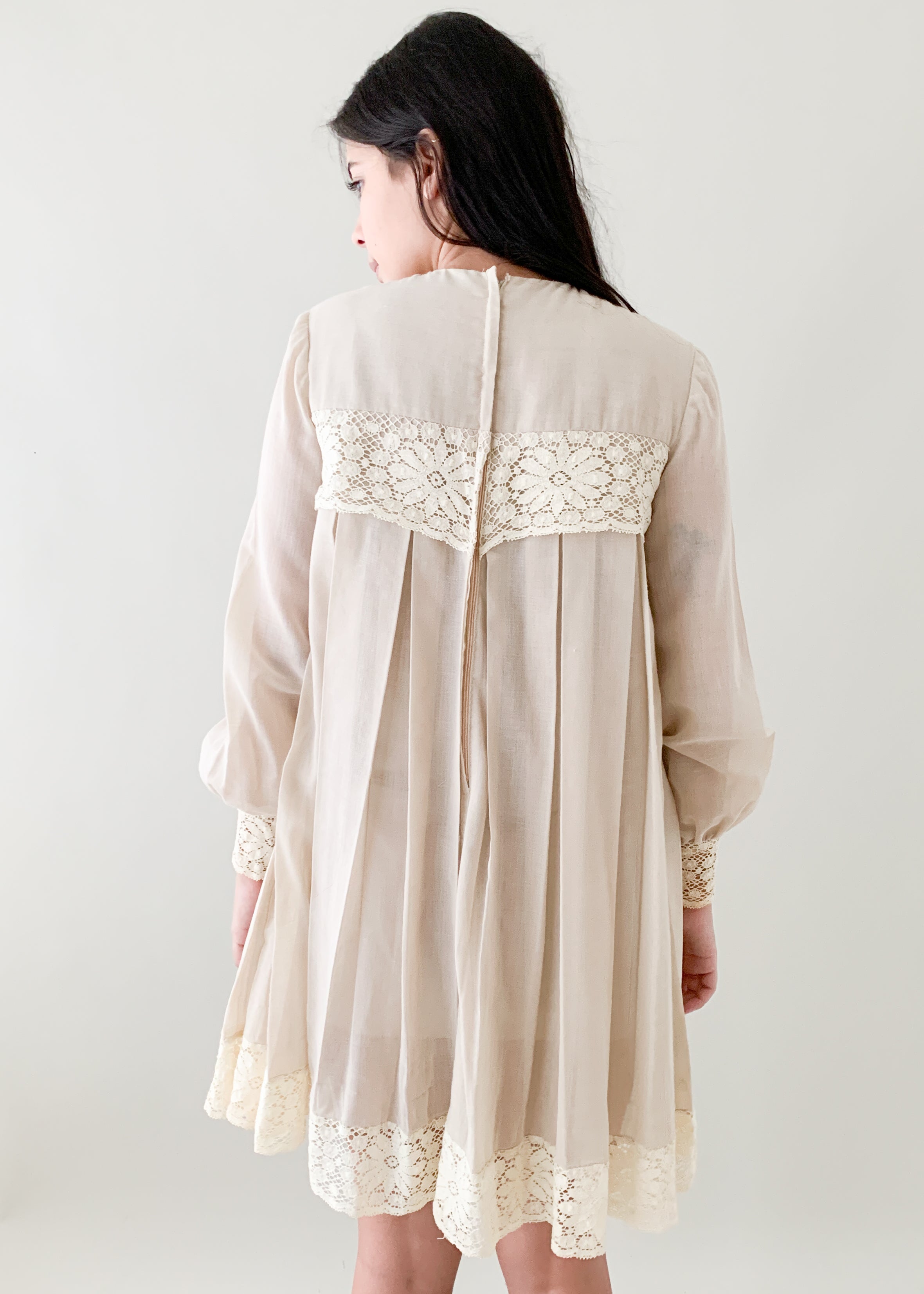 Vintage 1960s Pleated Mini Dress