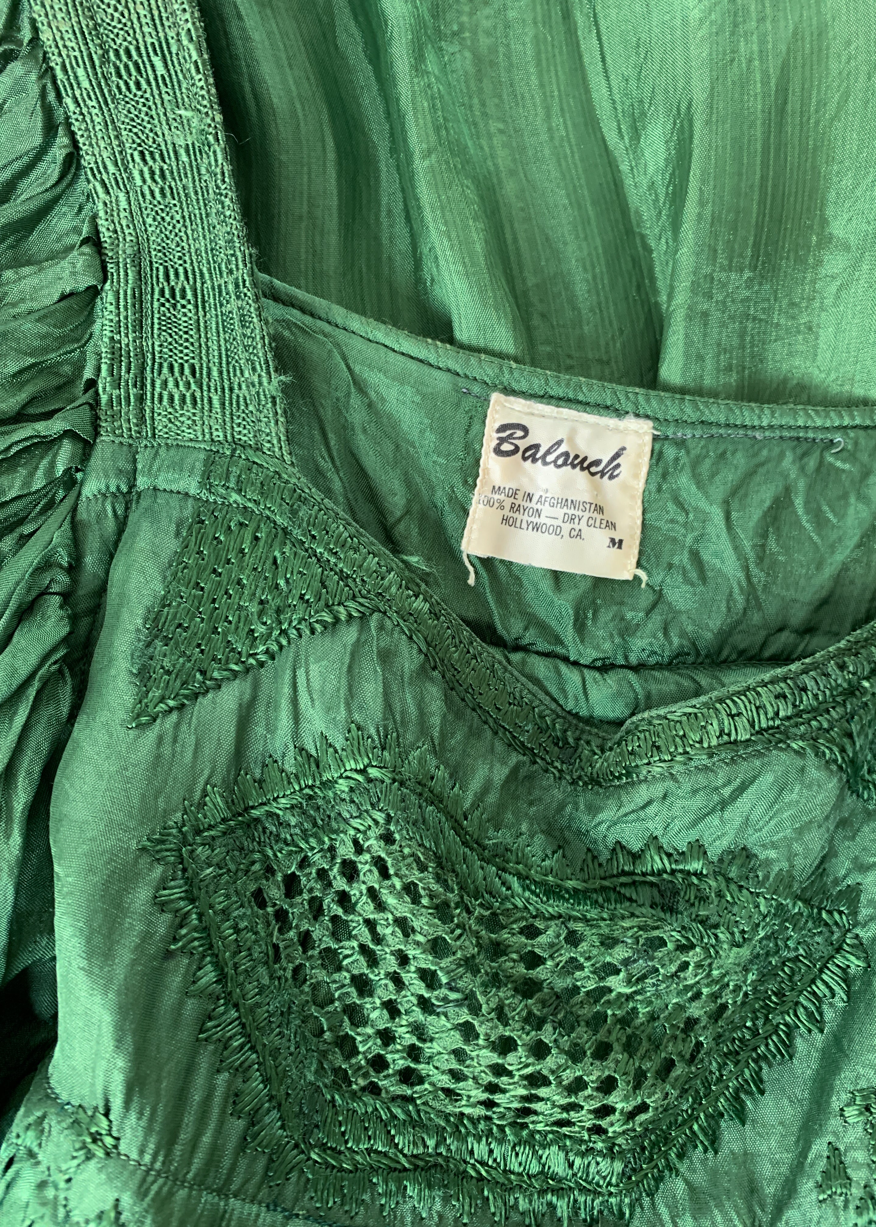 Vintage 1960s Emerald Green Pleated Dress