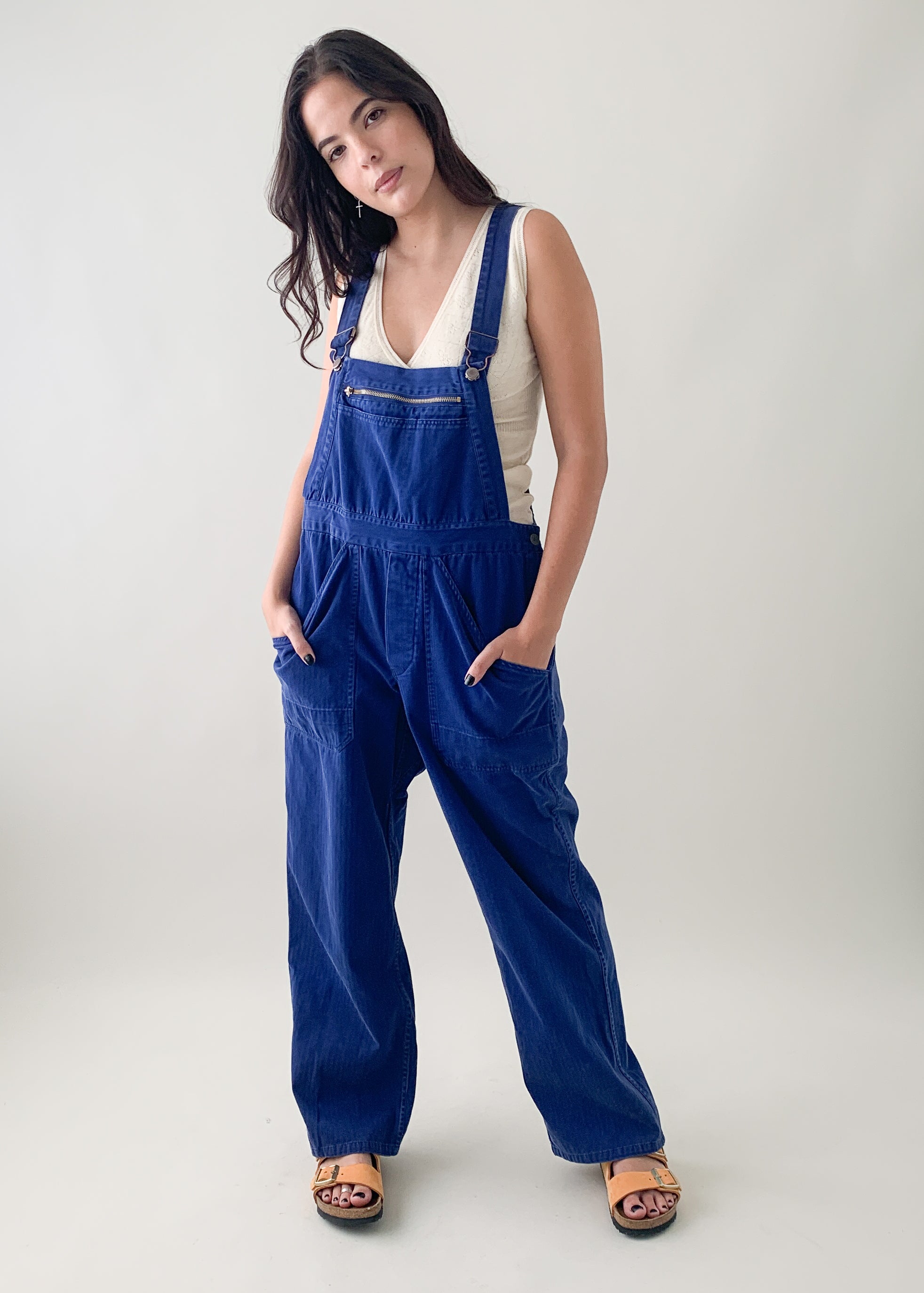 Vintage 1970s German Indigo Workwear Overalls