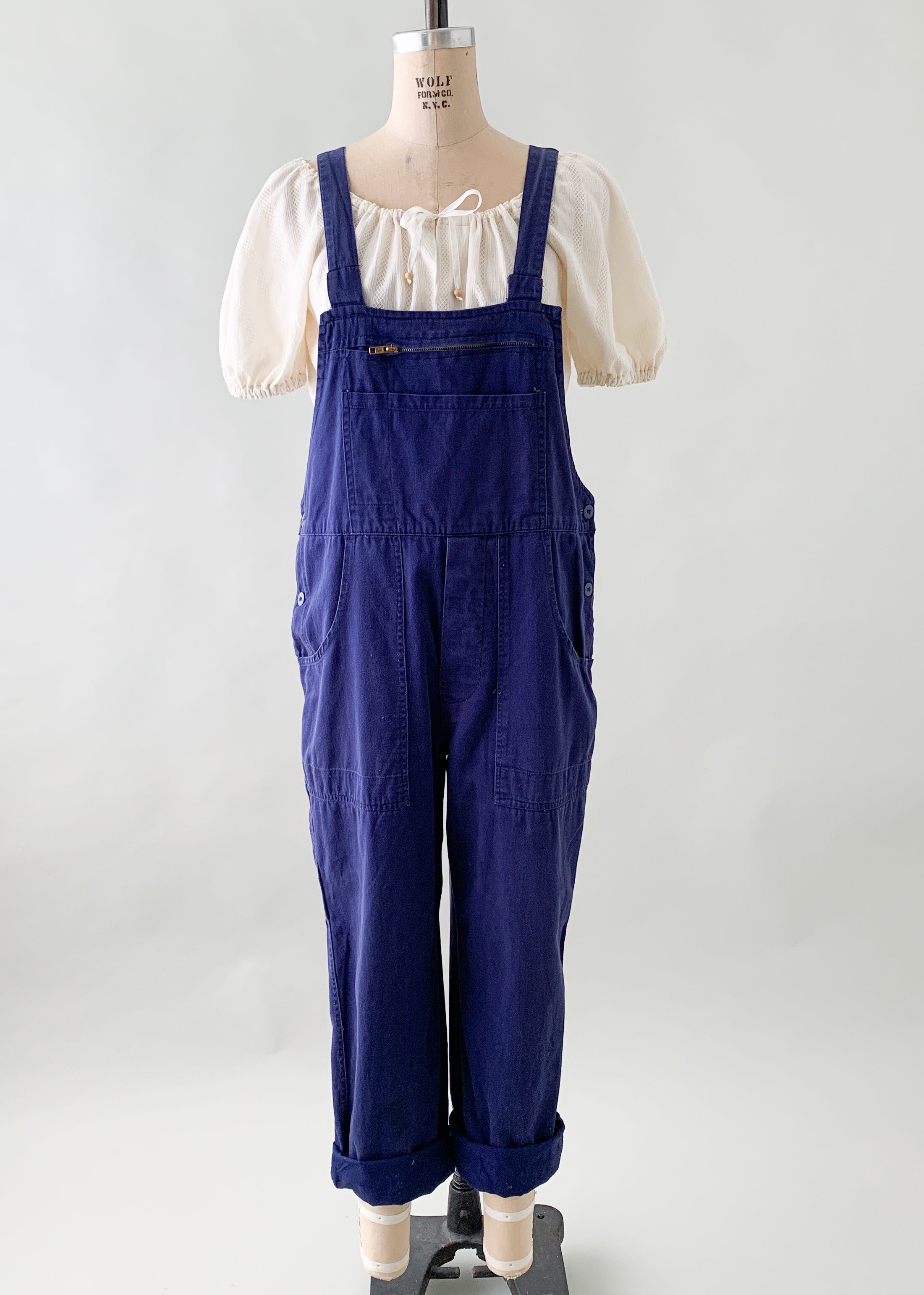 Vintage 1970s Indigo French Workwear Overalls