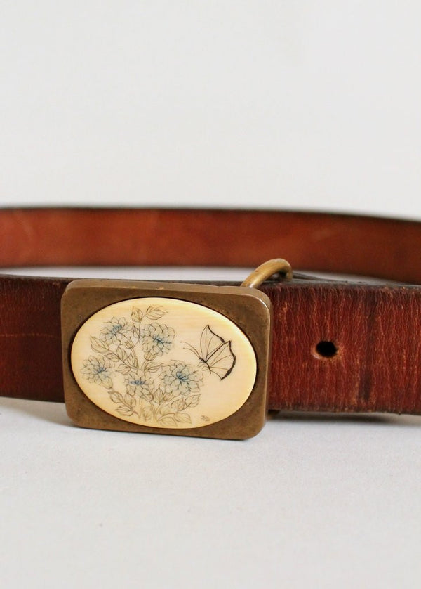 Vintage 1970s Craftmasters of Nantucket Scrimshaw Butterfly  display picture 1