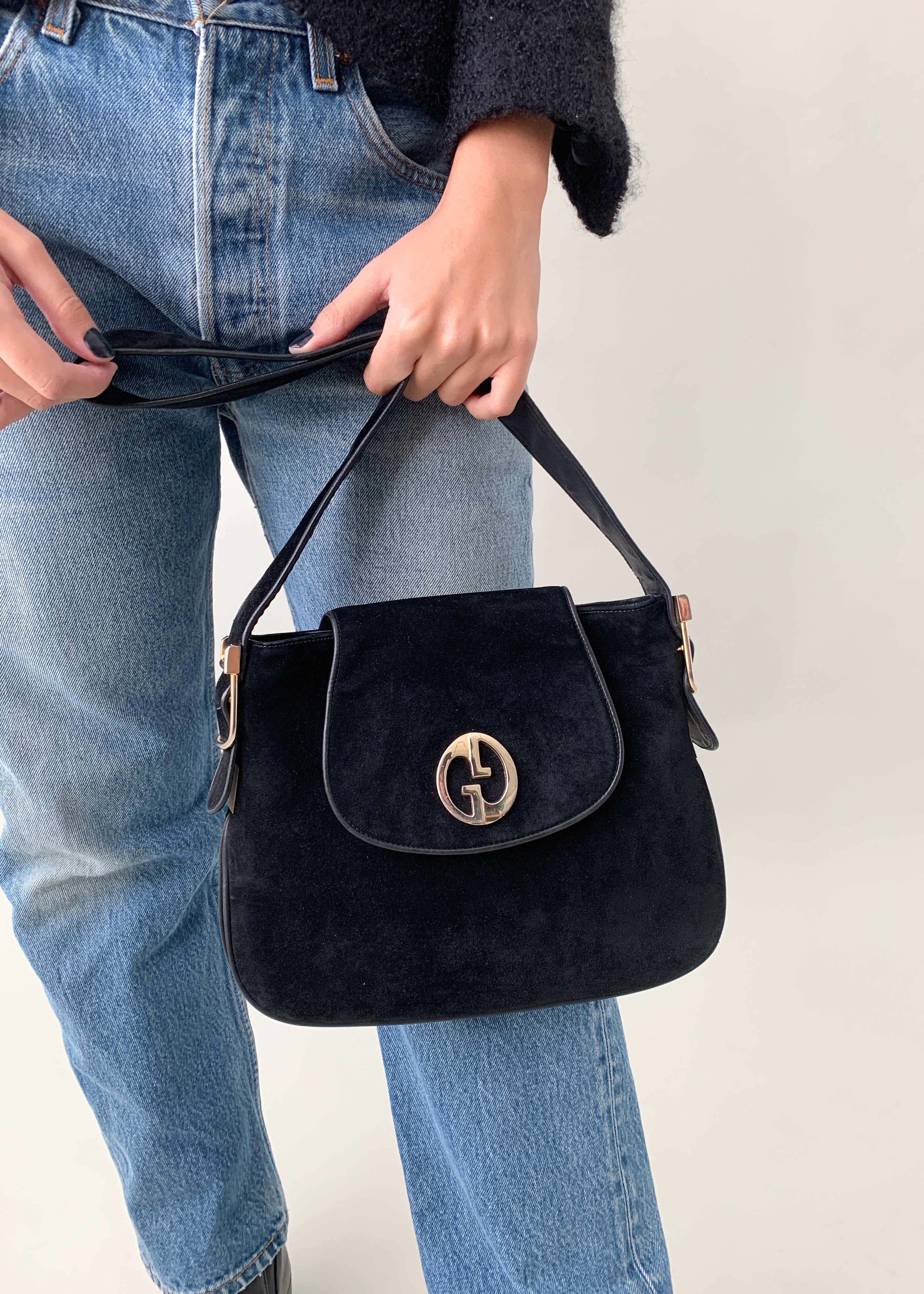 Vintage 1970s GUCCI Blondie Suede Purse