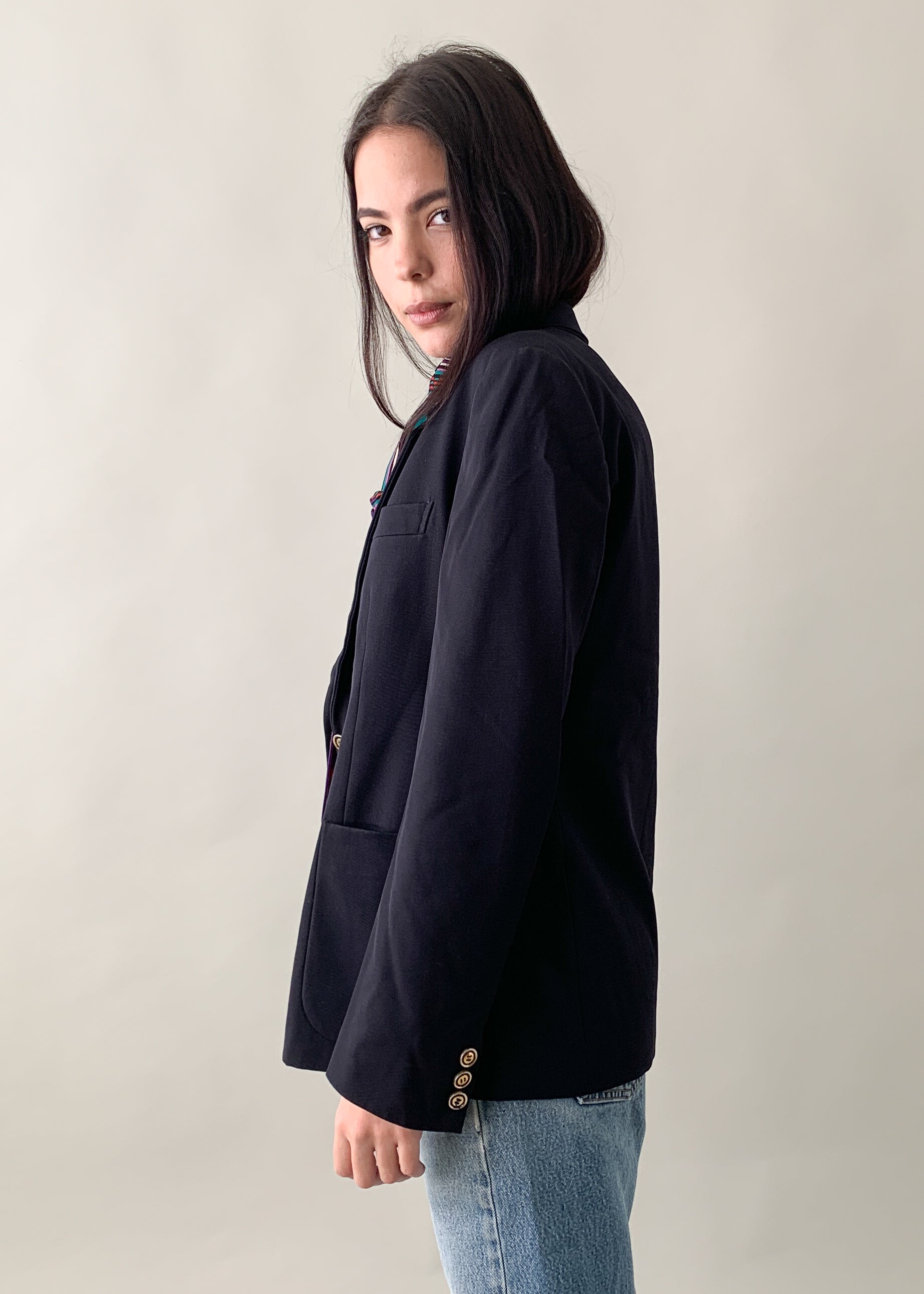 Vintage 1970s Gucci Navy Blazer