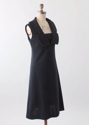 Vintage 1960s Pierre Cardin Minimalist Wool Dress