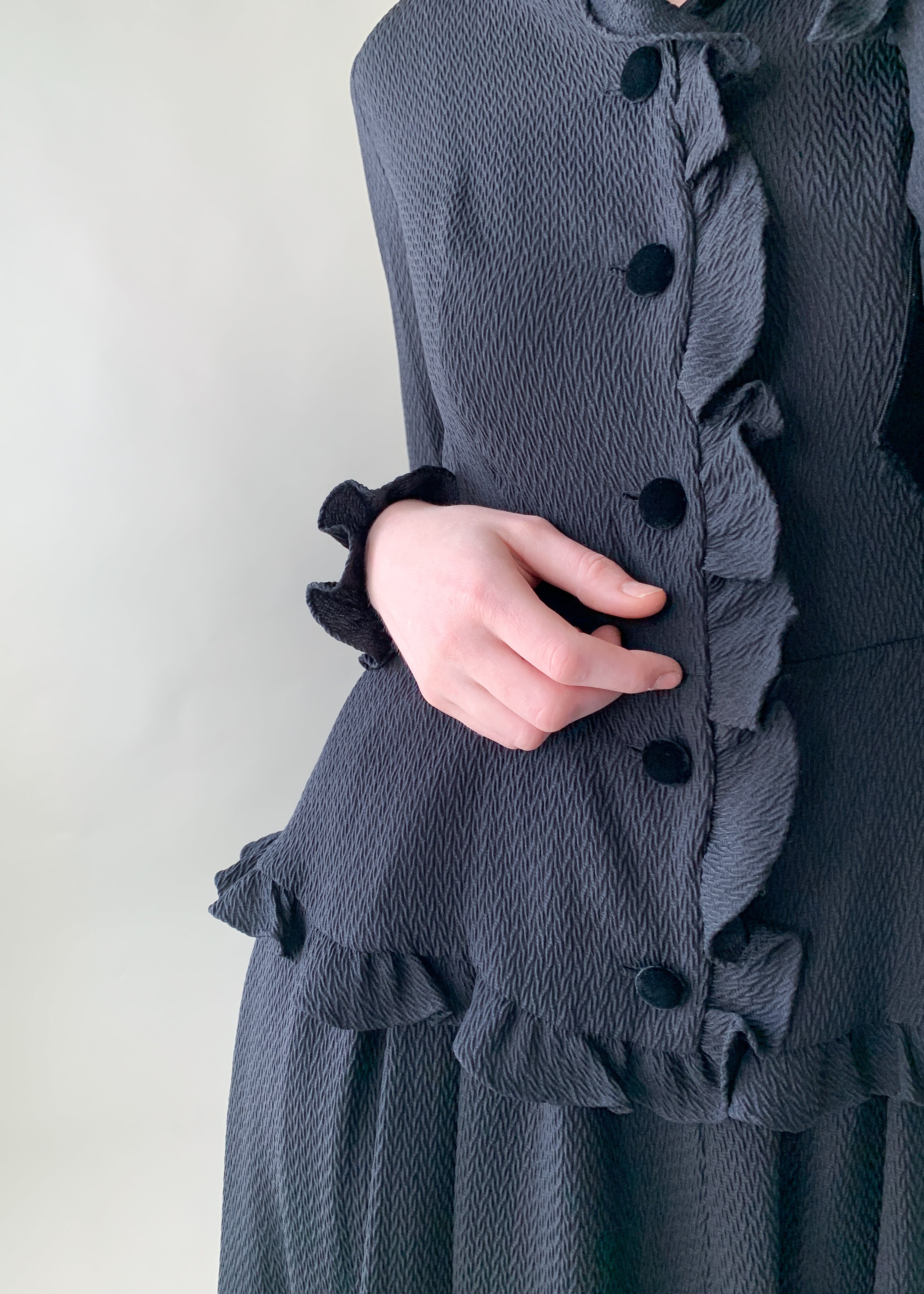 Vintage 1970s Valentino Silk Ruffle Dress