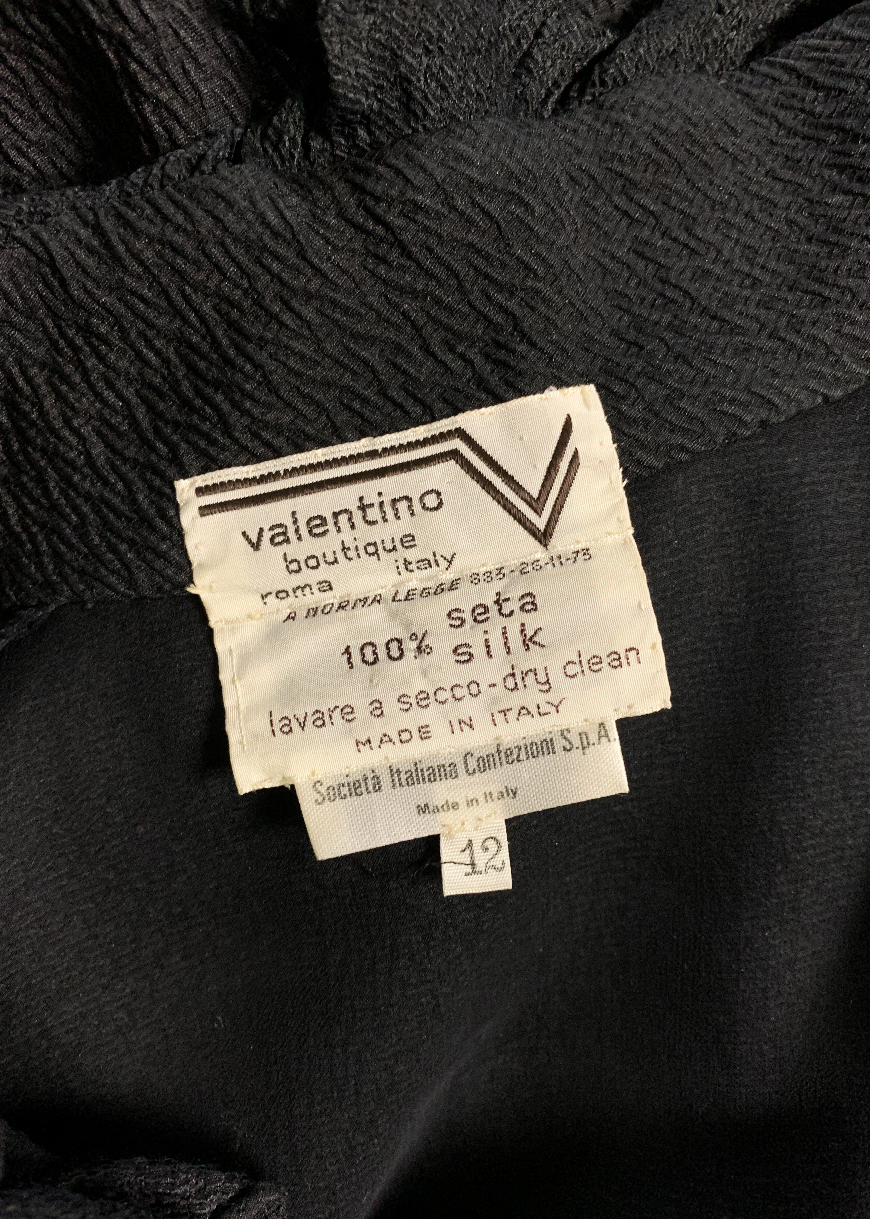 Vintage 1970s Valentino Silk Ruffle Dress
