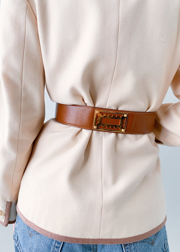 Hermès Brown 42 mm Vintage Collier de Chien Belt Xs | 70 cm