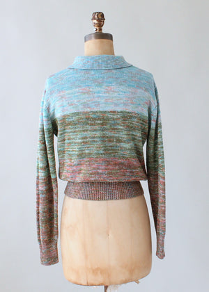 Vintage 1970s Abstract Landscape Sweater