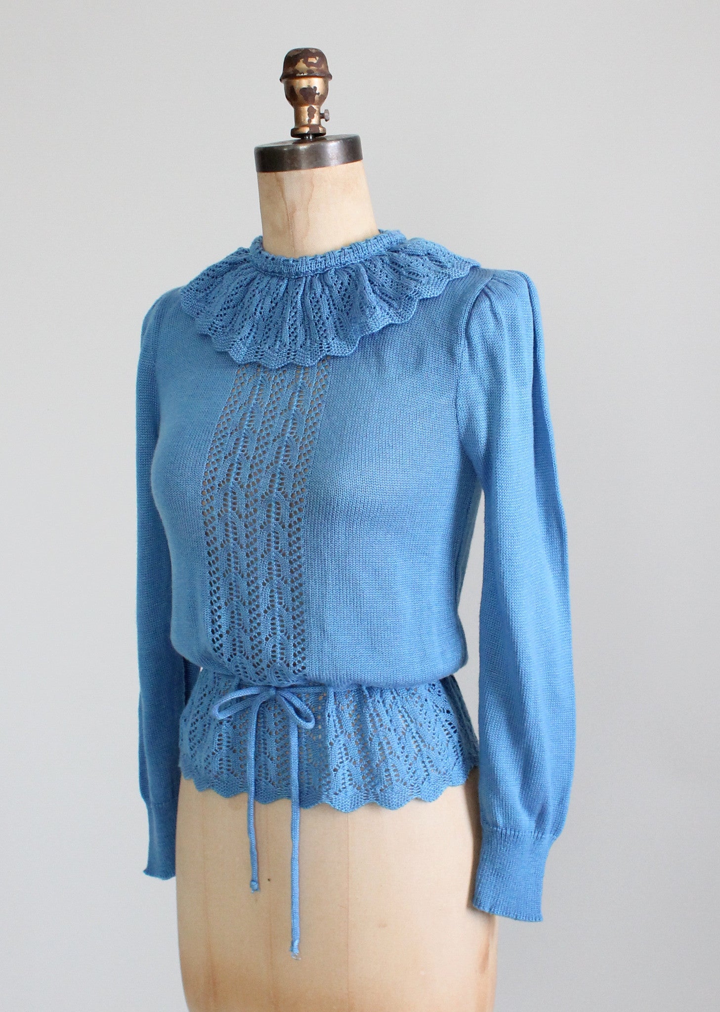 Vintage 1970s Blue Bell Ruffle Sweater