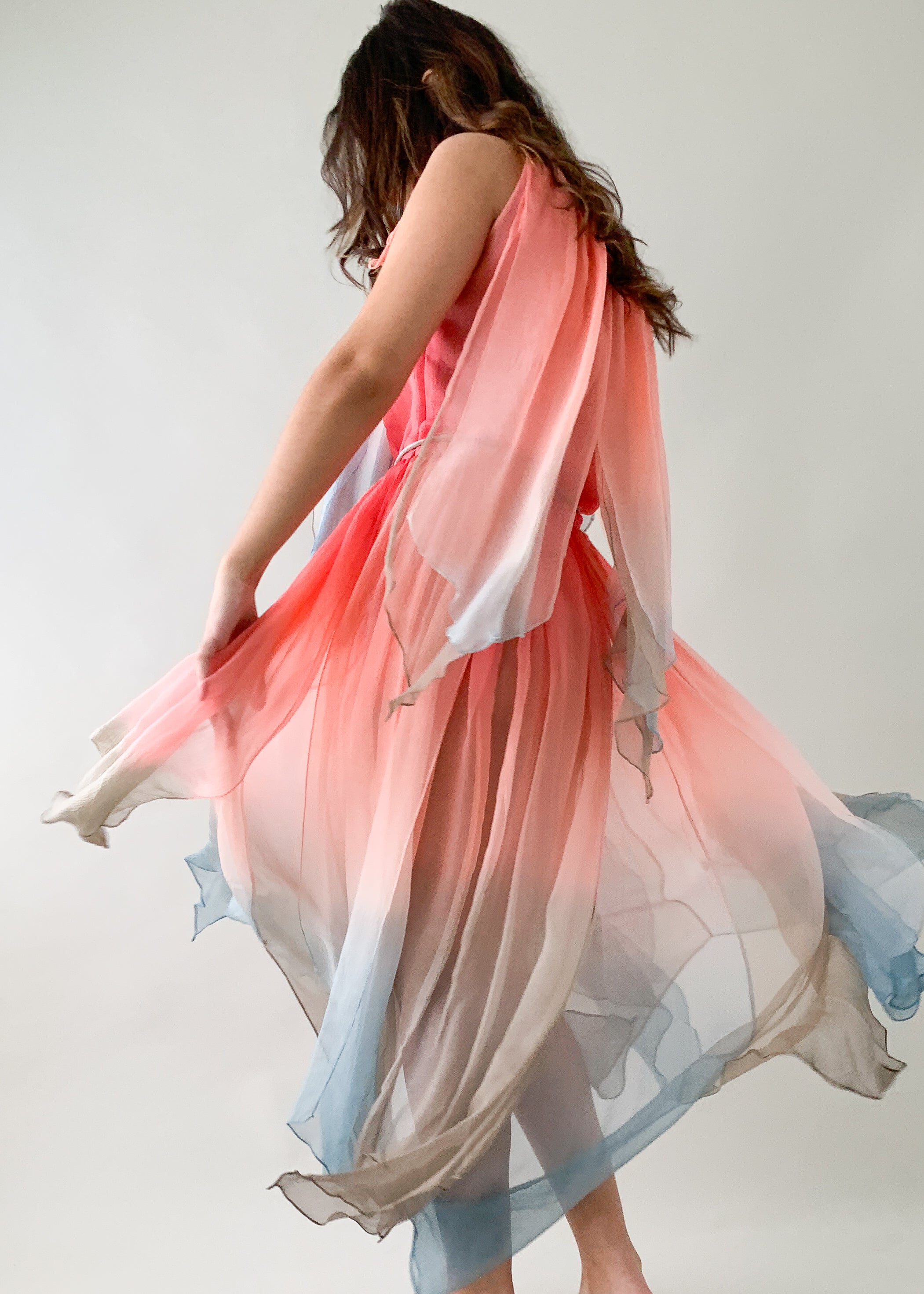 Vintage 1970s Bill Blass Silk Chiffon Dress