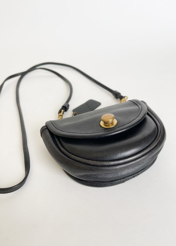 極美品 vintage coach old belt ベルト ネイビー オールドコーチ ☆ ベルトデザイン レザーショルダーバッグ 巾着