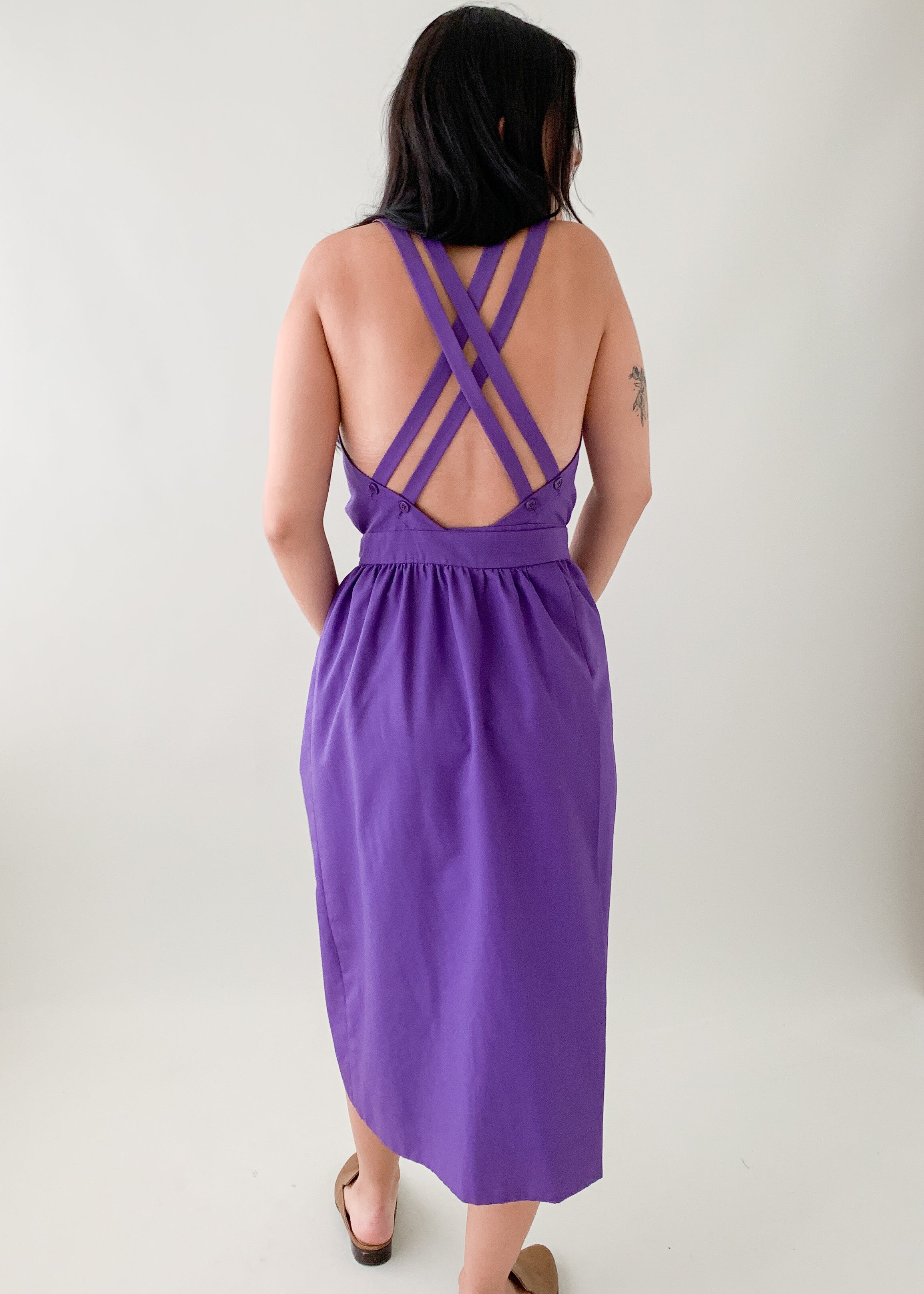 Vintage 1980s French Cotton Wrap Sundress
