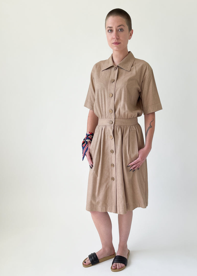 Vintage 1980s Yves Saint Laurent Linen Dress