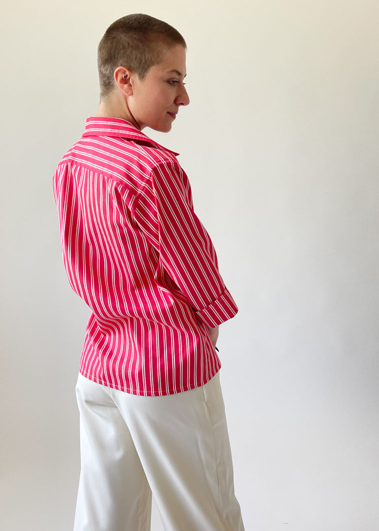 Vintage 1980s Yves Saint Laurent Striped Cotton Shirt