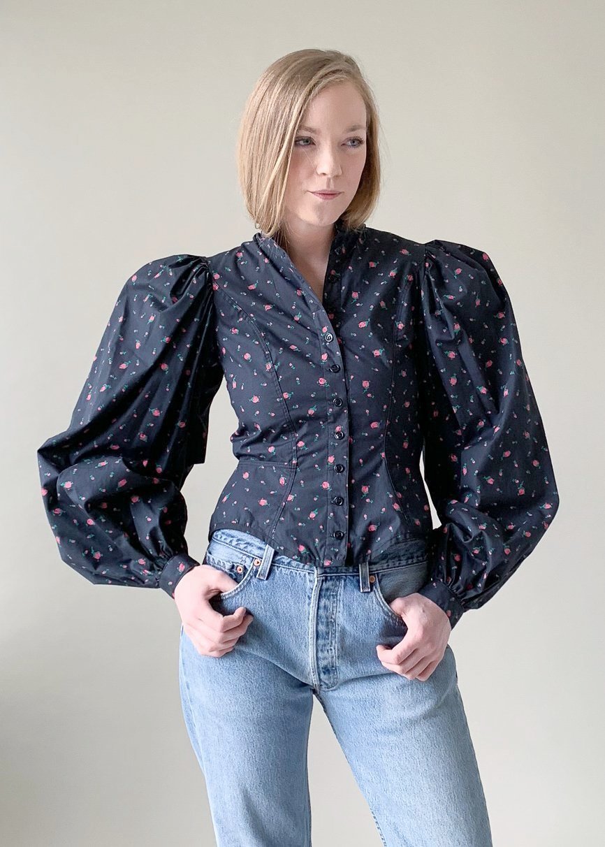 Vintage 1980s Betsey Johnson Floral Shirt