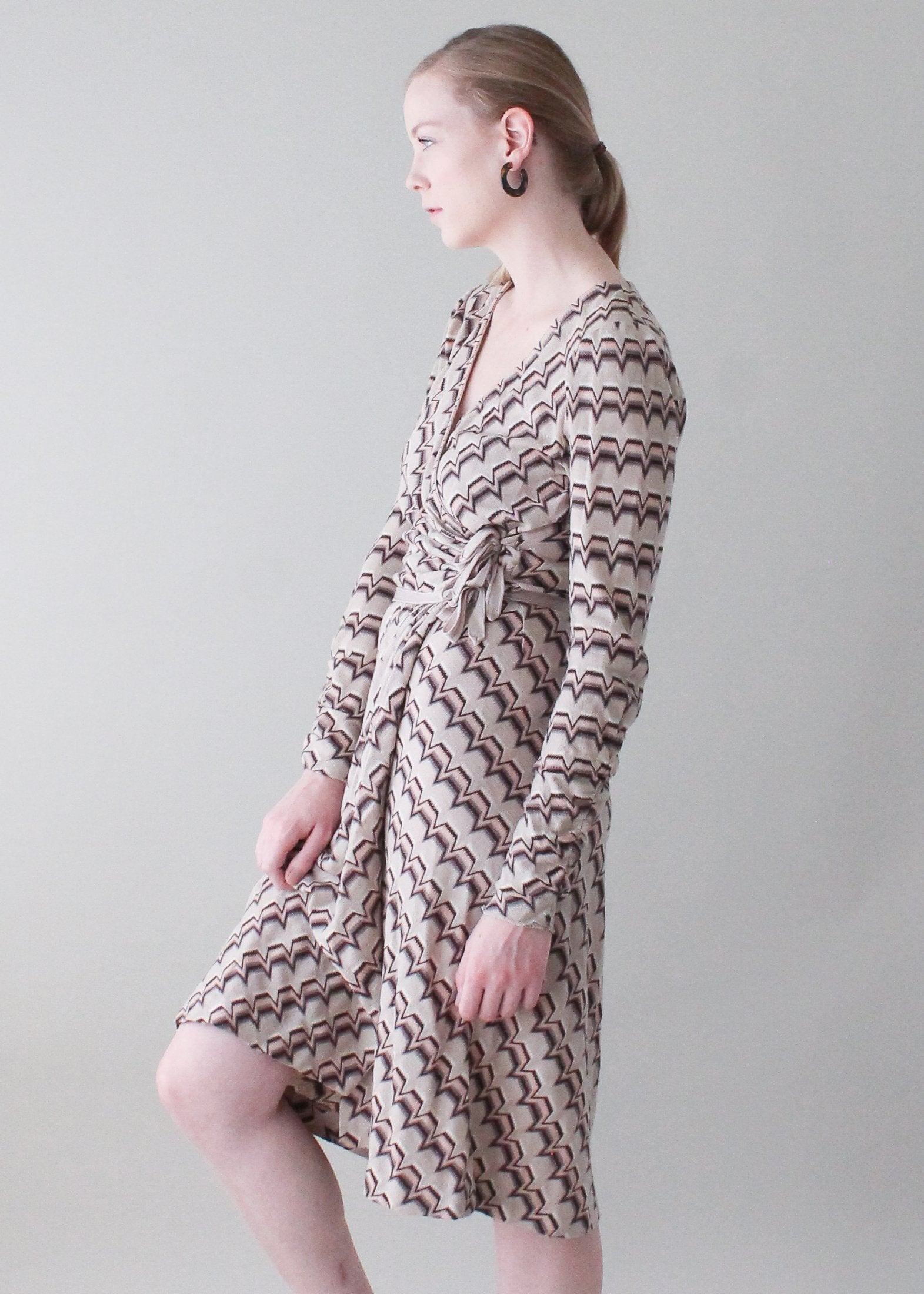 Vintage 1980s Missoni Knit Wrap Dress