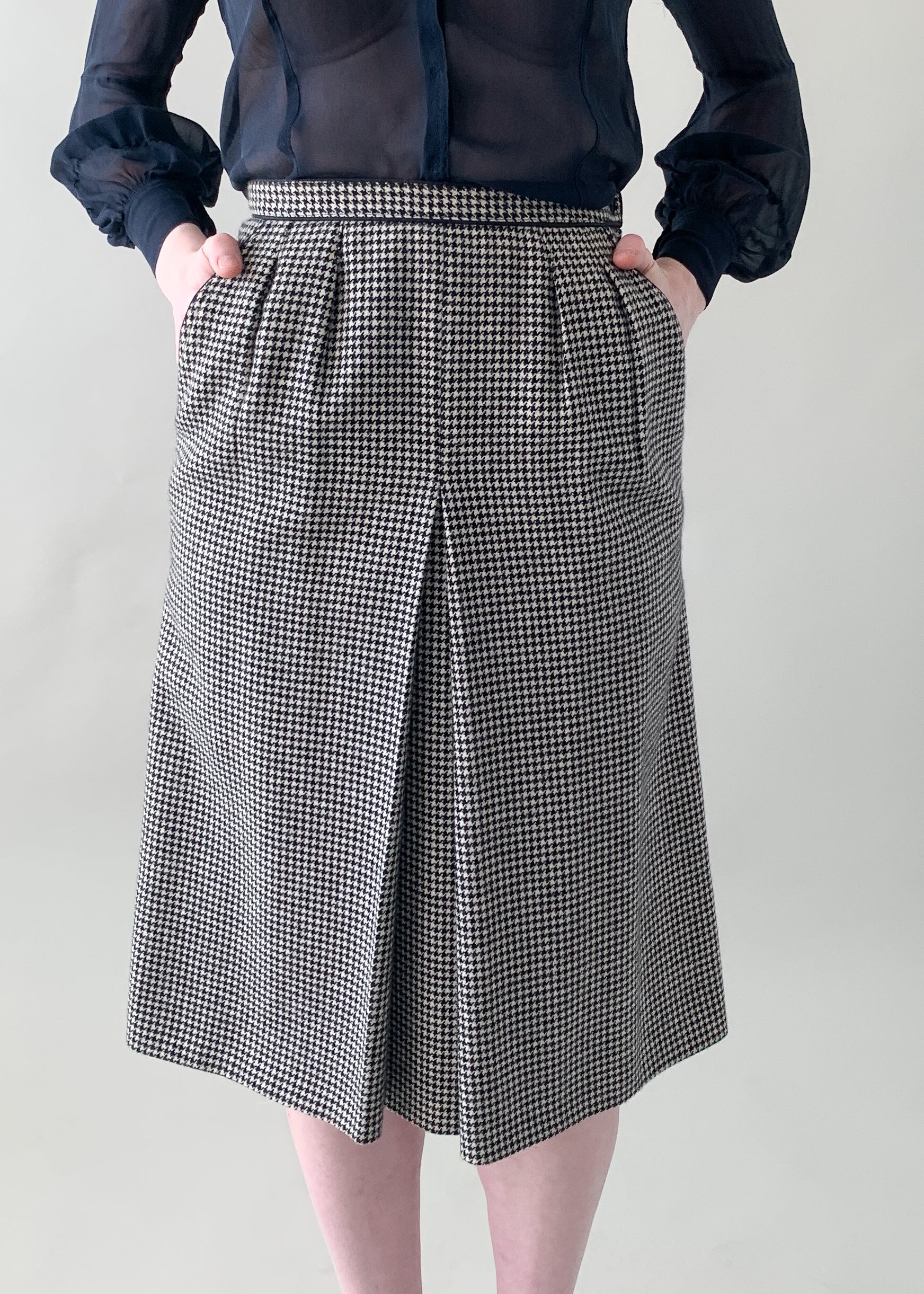 Vintage 1970s Yves Saint Laurent Houndstooth Skirt