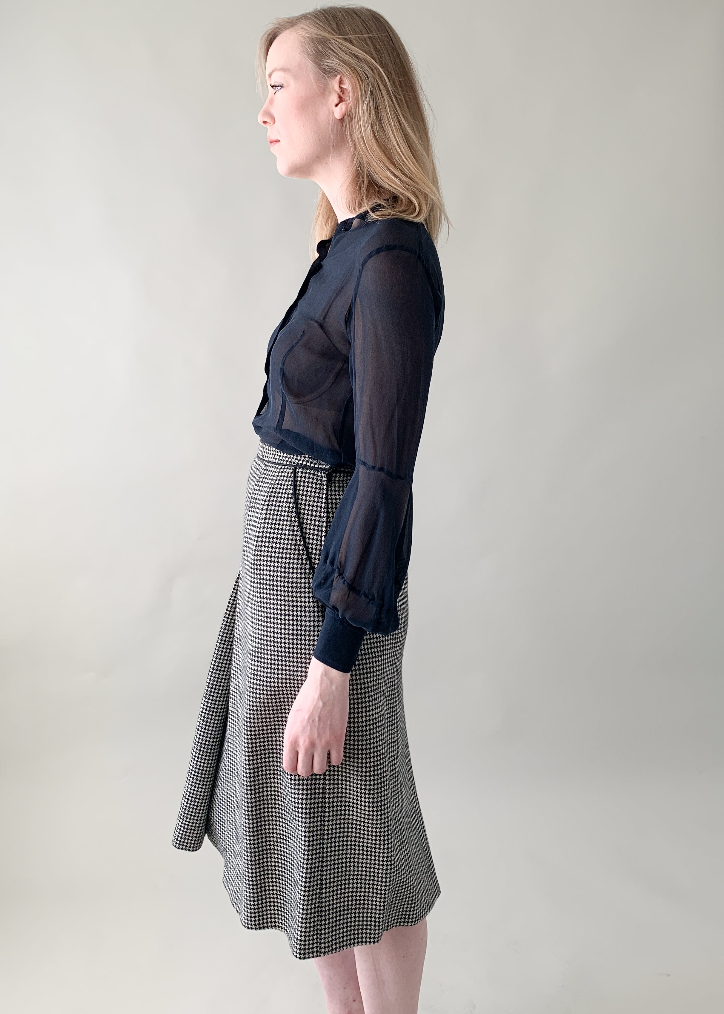 Vintage 1970s Yves Saint Laurent Houndstooth Skirt