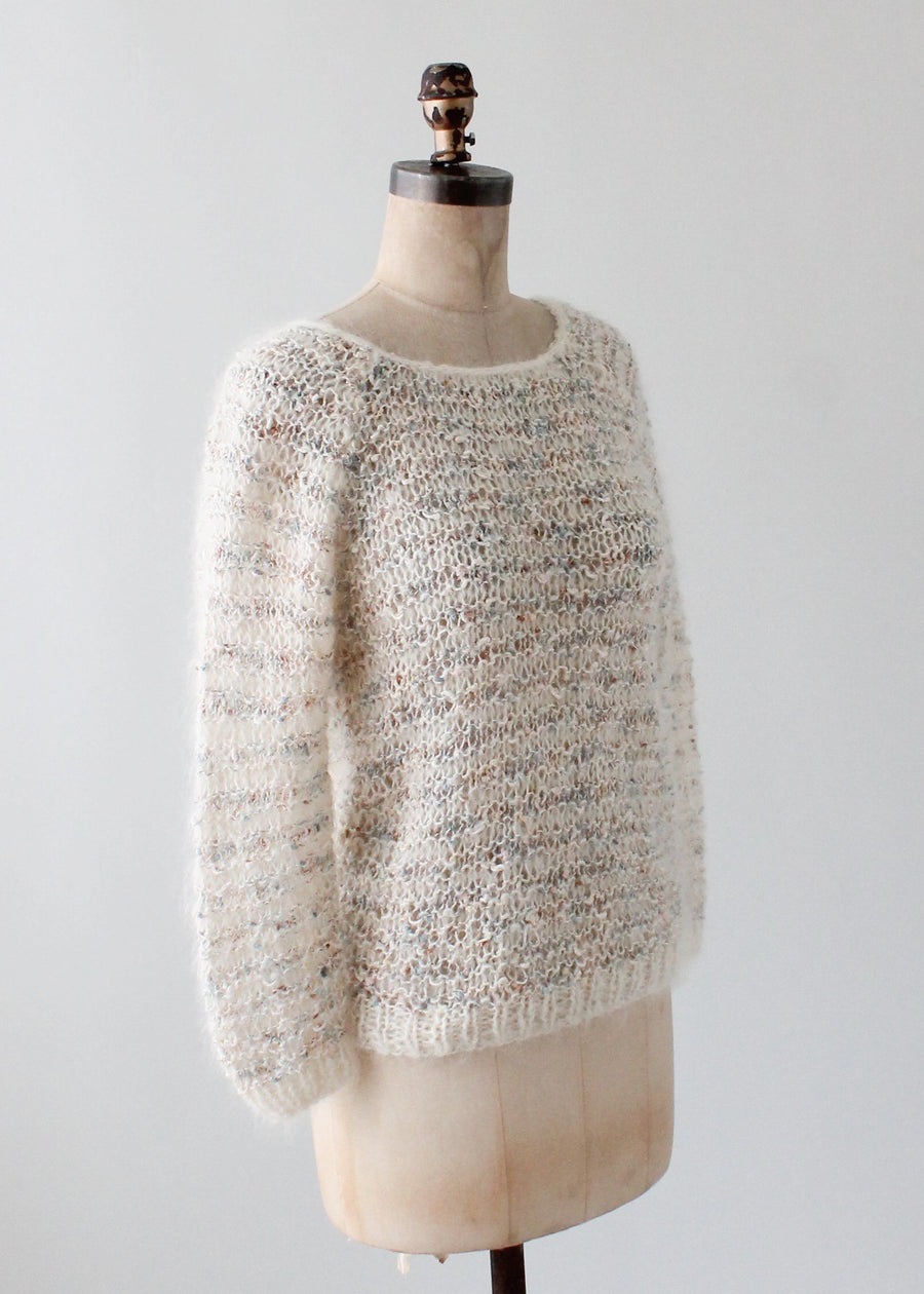 Vintage 1980s Handknit Mohair Sweater