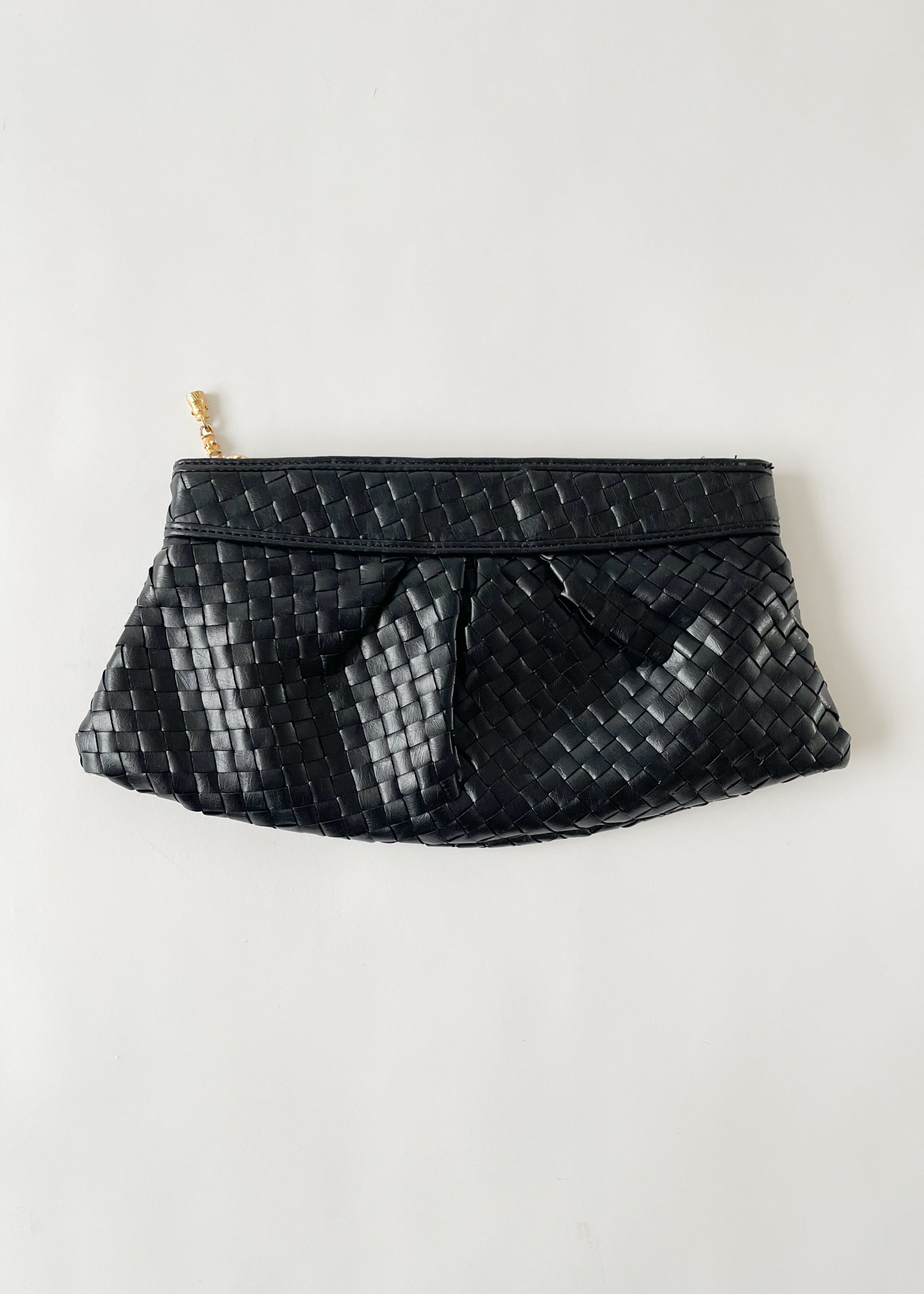 Vintage 1980s Woven Leather Clutch
