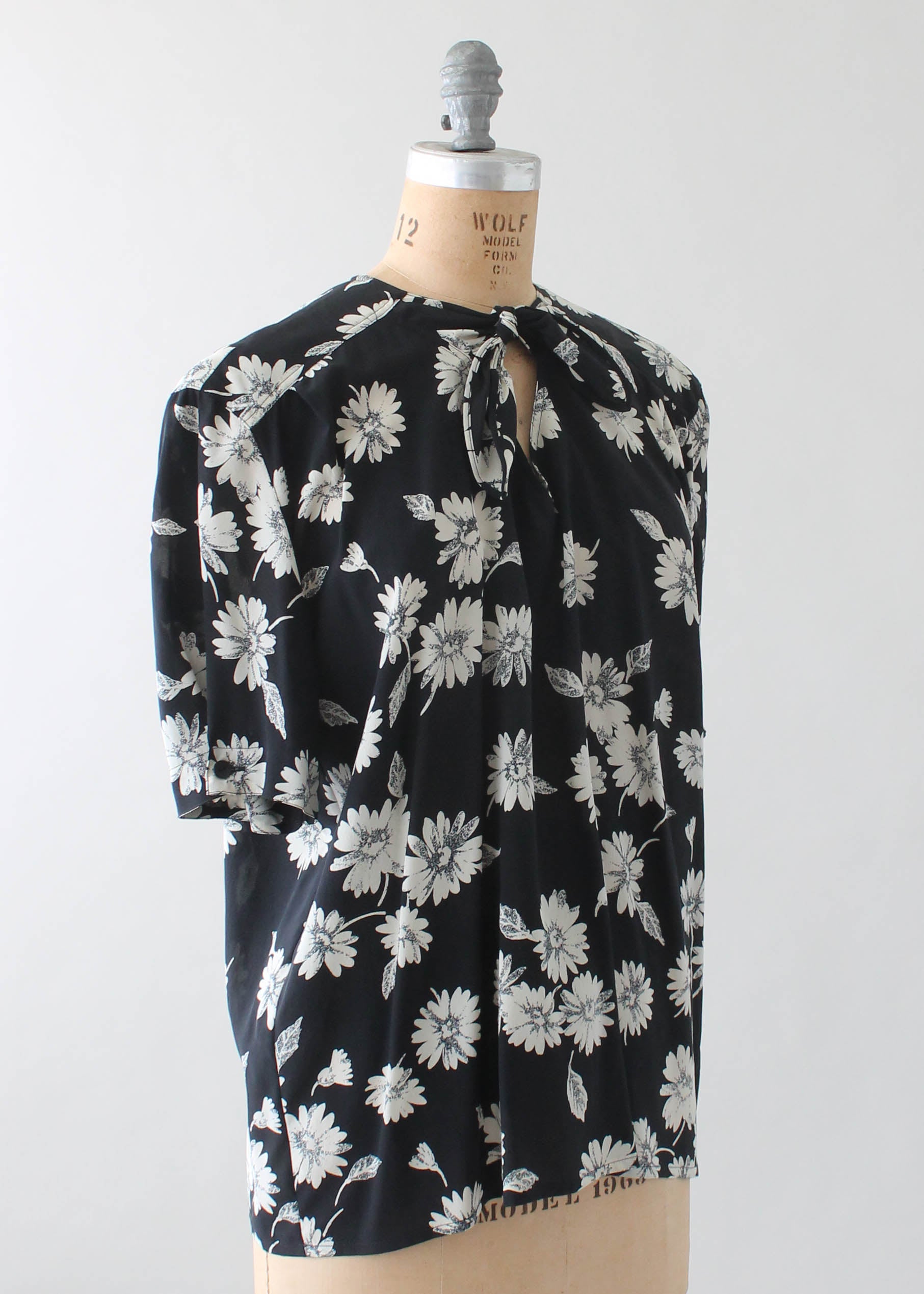Vintage 1980s Escada Floral Silk Blouse