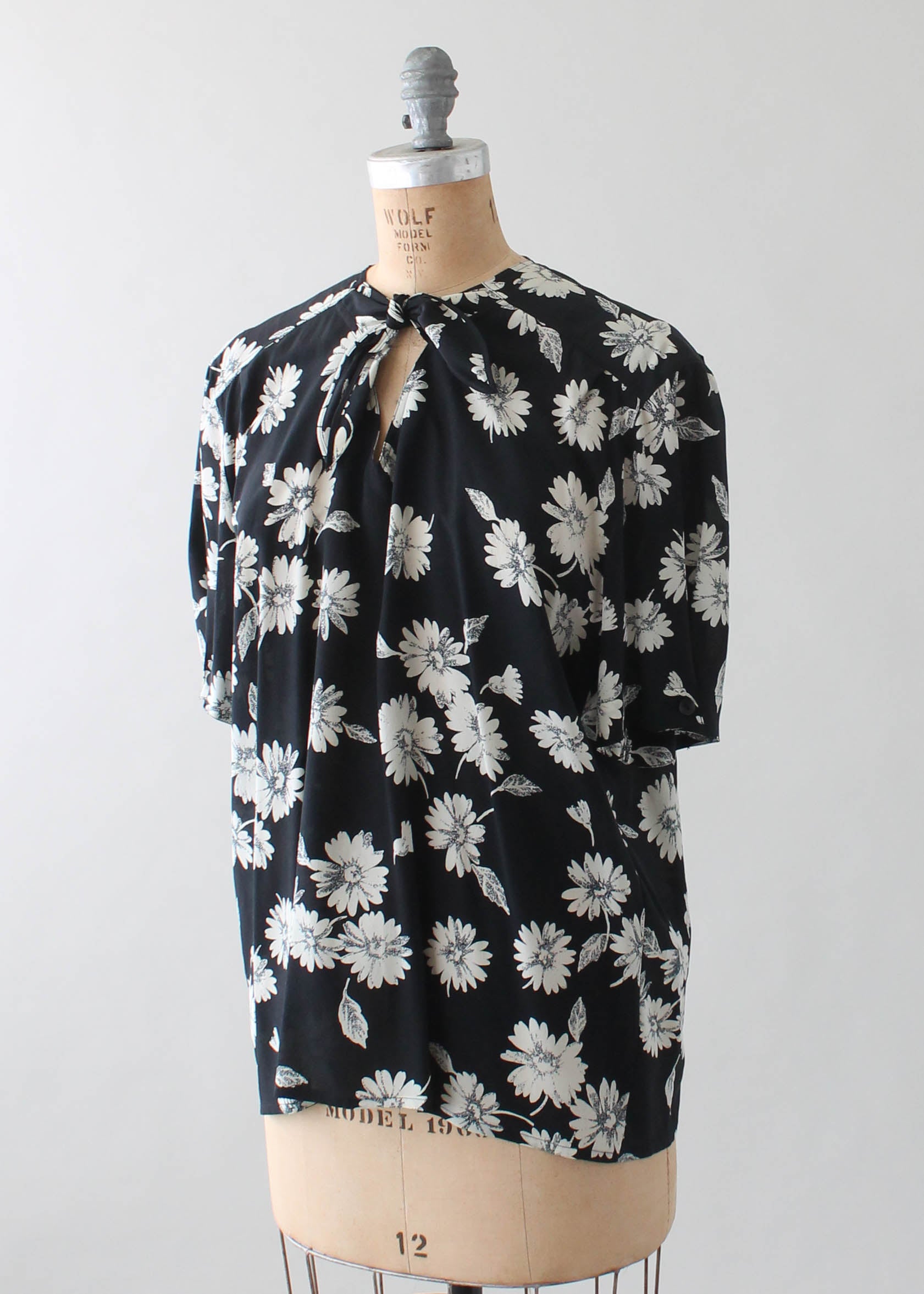 Vintage 1980s Escada Floral Silk Blouse