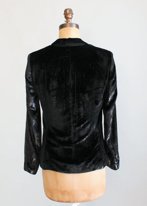 Vintage 1990s Giorgio Armani Black Shimmer Blazer