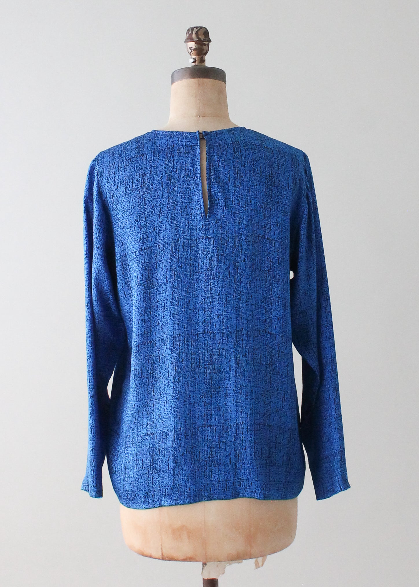 Vintage 1990s Yves Saint Laurent Blue Silk Blouse