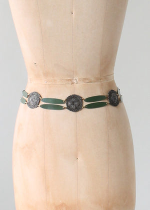 Vintage 1920s Metal and Celluloid Flapper Belt