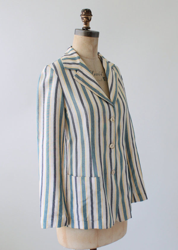 Jacket Vintage 1960s Work Striped WORK EURO Hickory French