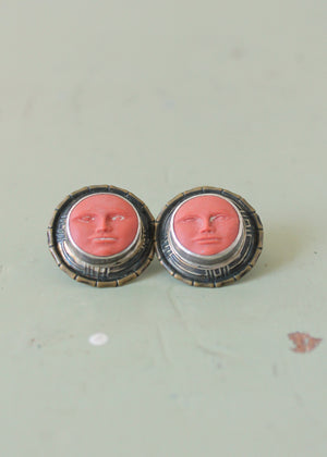 Vintage Tabra Terra Cotta Moonface Earrings